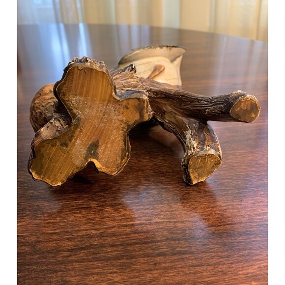 Resin Bird Figurine Mother Baby Chicks In Nest On Branch Distressed Rustic - Picture 8 of 10